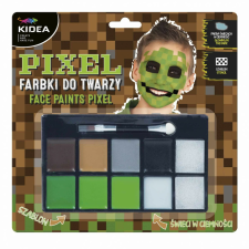 DERFORM Arcfesték, tégelyes, 11 db-os, Minecraft szinek, Kidea party kellék