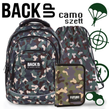 DERFORM BackUp terepmintás iskolatáska, hátizsák SZETT – Camo iskolatáska