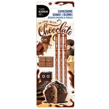 DERFORM Kidea grafit ceruza - 3 db-os - illatos radirral - Chocolate (ZAGOCKA) ceruza