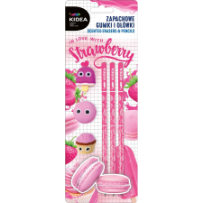 DERFORM Kidea Grafit Ceruza - 3 db-os - Illatos Radírral - Strawberry (ZAGOTKA) (ZAGOTKA) ceruza