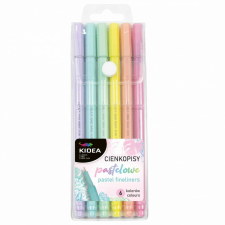 DERFORM Tűfilc, 6 db-os, pasztell, Kidea filctoll, marker