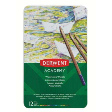 Derwent Akvarell ceruza készlet, fém doboz, DERWENT &quot;Academy&quot;, 12 különböző szín akvarell