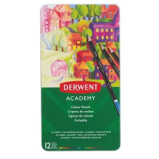 Derwent Színes ceruza készlet, fém doboz, DERWENT "Academy", 12 különböző szín színes ceruza