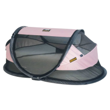 Deryan Baby Luxe rózsaszín hordozható gyerekágy szúnyoghálóval ágy és ágykellék