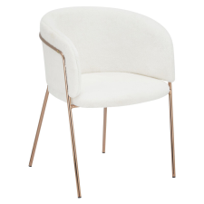  Design étkezőszék, fehér Ivory/rose gold króm rózsaszín, ADIMAR bútor