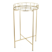  Design kecses fém asztalka, tükrös asztallap 73x43x43cm bútor