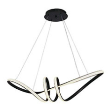  Design LED csillár (24W), fekete színű - meleg fehér világítás