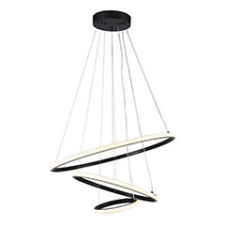  Design LED csillár (32W), fekete színű - meleg fehér világítás