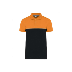 Designed To Work WK210 kétszinű, környezetbarát rövid ujjú galléros póló Designed To Work, Black/Orange-5XL
