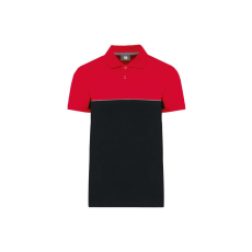 Designed To Work WK210 kétszinű, környezetbarát rövid ujjú galléros póló Designed To Work, Black/Red-4XL