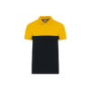 Designed To Work WK210 kétszinű, környezetbarát rövid ujjú galléros póló Designed To Work, Black/Yellow-XL