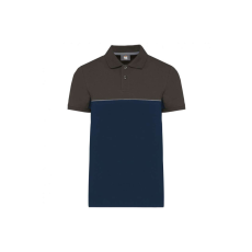 Designed To Work WK210 kétszinű, környezetbarát rövid ujjú galléros póló Designed To Work, Navy/Dark Grey-XS