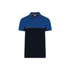 Designed To Work WK210 kétszinű, környezetbarát rövid ujjú galléros póló Designed To Work, Navy/Royal Blue-L
