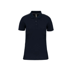Designed To Work WK271 rövid ujjú Női galléros póló, kontrasztos diszítésekkel Designed To Work, Navy/Silver-S