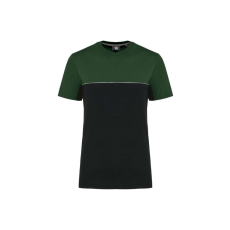 Designed To Work WK304 kétszinű strapabíró unisex kereknyakú rövid ujjú póló Designed To Work, Black/Forest Green-4XL