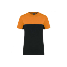 Designed To Work WK304 kétszinű strapabíró unisex kereknyakú rövid ujjú póló Designed To Work, Black/Orange-S