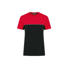 Designed To Work WK304 kétszinű strapabíró unisex kereknyakú rövid ujjú póló Designed To Work, Black/Red-5XL