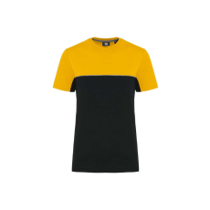 Designed To Work WK304 kétszinű strapabíró unisex kereknyakú rövid ujjú póló Designed To Work, Black/Yellow-XL