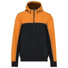 Designed To Work WK450 kétszínű három rétegű, kapucnis softshell dzseki Designed To Work, Black/Orange-XL