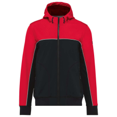 Designed To Work WK450 kétszínű három rétegű, kapucnis softshell dzseki Designed To Work, Black/Red-S