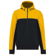 Designed To Work WK450 kétszínű három rétegű, kapucnis softshell dzseki Designed To Work, Black/Yellow-S