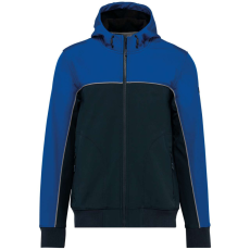 Designed To Work WK450 kétszínű három rétegű, kapucnis softshell dzseki Designed To Work, Navy/Royal Blue-3XL