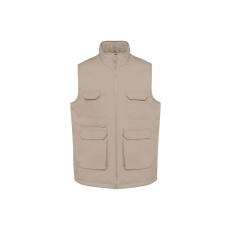 Designed To Work WK607 bélelt unisex mellény sok zsebbel Designed To Work, Beige-XS