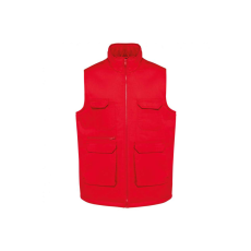 Designed To Work WK607 bélelt unisex mellény sok zsebbel Designed To Work, Red-3XL