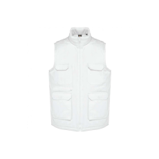 Designed To Work WK607 bélelt unisex mellény sok zsebbel Designed To Work, White-L