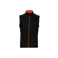 Designed To Work WK6148 férfi mellény három zsebbel és kontrasztos díszítésekkel Designed To Work, Black/Orange-4XL