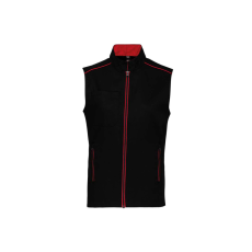 Designed To Work WK6148 férfi mellény három zsebbel és kontrasztos díszítésekkel Designed To Work, Black/Red-XL