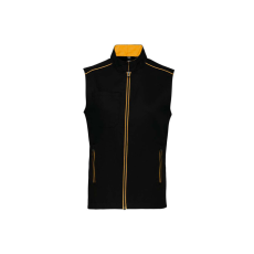 Designed To Work WK6148 férfi mellény három zsebbel és kontrasztos díszítésekkel Designed To Work, Black/Yellow-S