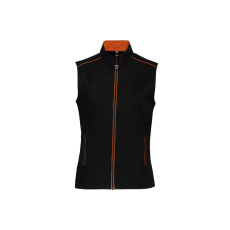 Designed To Work WK6149 Női mellény három zsebbel és kontrasztos díszítésekkel Designed To Work, Black/Orange-XL