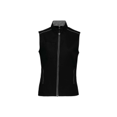Designed To Work WK6149 Női mellény három zsebbel és kontrasztos díszítésekkel Designed To Work, Black/Silver-M
