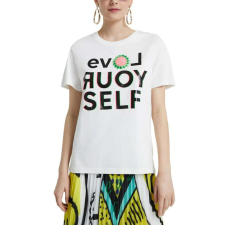 Desigual Love yourself fehér női póló – L női póló