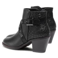 Desigual Ökológiai bőr bokacsizma, magas sarkú, fekete 39-es méret