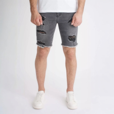 Destroyed Grey Short - szaggatott rövidnadrág - Méret: 30 férfi rövidnadrág