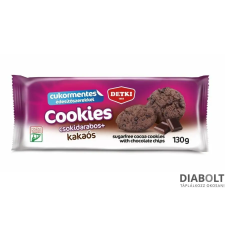 Detki CUKORMENTES COOKIES KAKAÓS KEKSZ, 130 g diabetikus termék