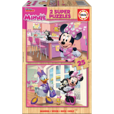 Dřevě puzzle Minnie 2x25 darabos puzzle, kirakós