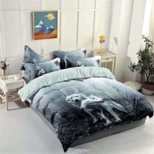 Devi Fashions 3d farkas mintás ágynemű szürke színben lakástextília