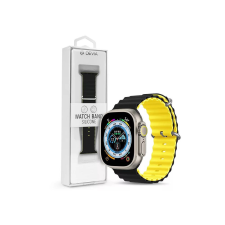 Devia Deluxe Series Sport6 Silicon Two-tone Watch Band 38-41mm Black/Yellow okosóra kellék