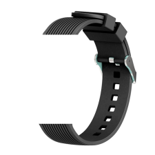 Devia DELUXE SPORT pótszíj (univerzális, 22 mm, szilikon, állítható, csíkos minta) FEKETE okosóra kellék