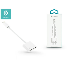 Devia Devia lightning adapter egyidőben történő töltéshez és zenehallgatáshoz - Devia Smart 2in1 Lightning adapter - white kábel és adapter