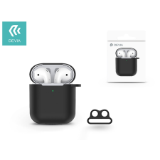 Devia Devia szilikon tok AirPods fülhallgatóhoz - Devia AirPods v.2 Naked Silicone Case Suit for AirPods (whit loophole) - black tok és táska