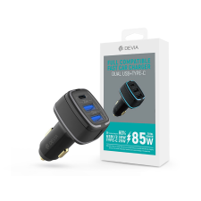 Devia Extreme Speed 2x USB-A / USB-C Autós töltő - Fekete (85W) mobiltelefon kellék