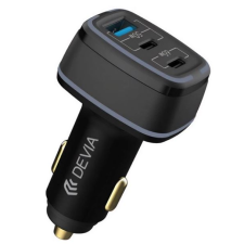Devia Smart autós töltő 2xUSB-C +USB-A PD 115W fekete (EA361) (EA361) mobiltelefon kellék