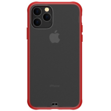 Devia Telefontok, iPhone 11 Pro Max hátlaptok, piros kerettel, átlátszó, Devia Soft Elegant tok és táska