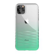 Devia Telefontok, iPhone 11 Pro szilikon tok, hátlaptok, színátmenetes, átlátszó, zöld, Devia Ocean tok és táska