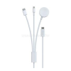 Devia töltőkábel 3in1 (Type-C - lightning/Type-C, Apple Watch töltő, 7.5W, wireless, 120cm) FEHÉR (ST109544)