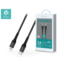 Devia USB Type-C - Lightning adat- és töltőkábel 1,5 m-es vezetékkel - Devia    Gracious Series PD Cable 20W - 5V/3A - black (ST350085) mobiltelefon kellék